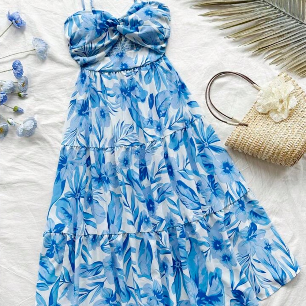 SHEIN Blue Floral Dress